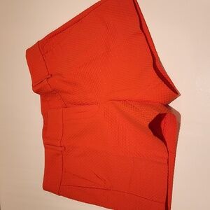 Ann Taylor Orange Textured Cotton Blend Shorts In Size 2